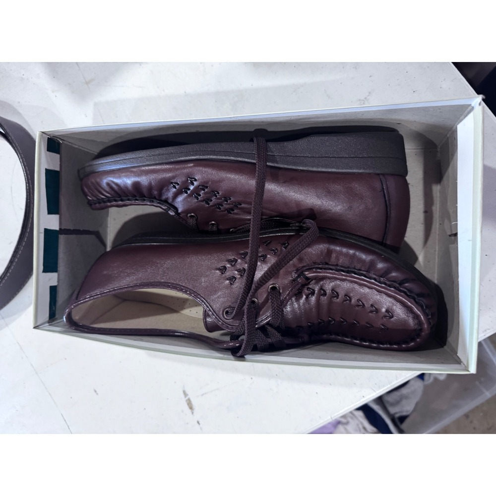 Softspots Venus Wine Leather Comfort Oxford Shoes 2189 Women Size 5 W Wide